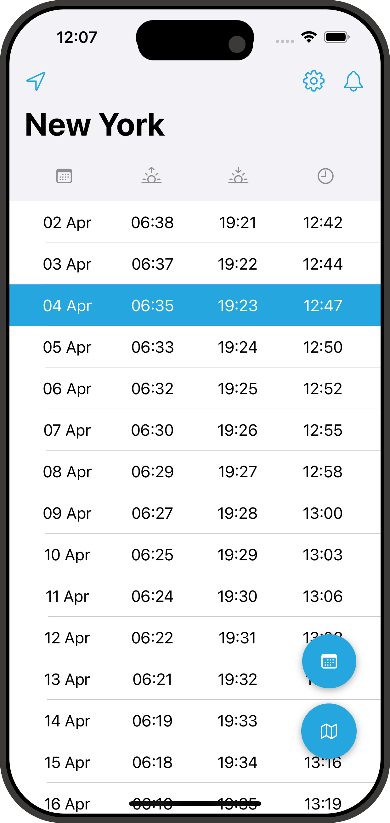 Hey Sunrise App - Home Screen